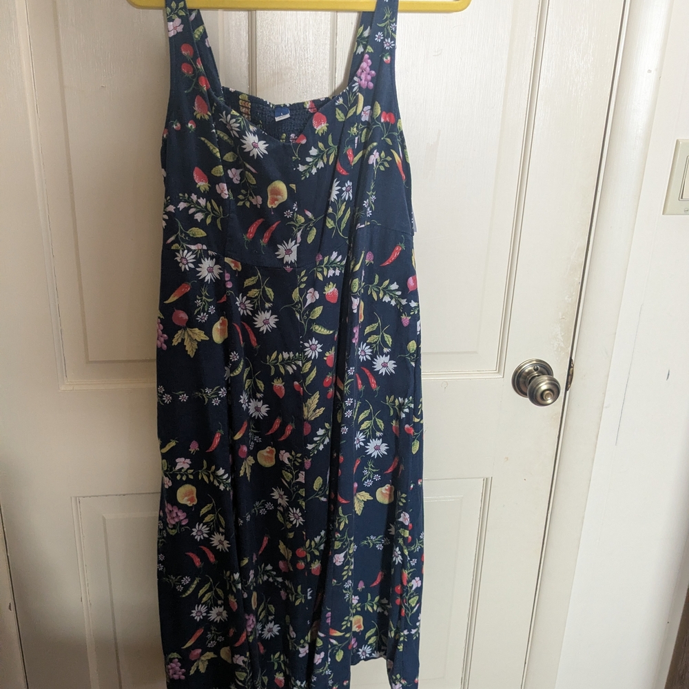 Old Navy Navy Blue Floral Dress